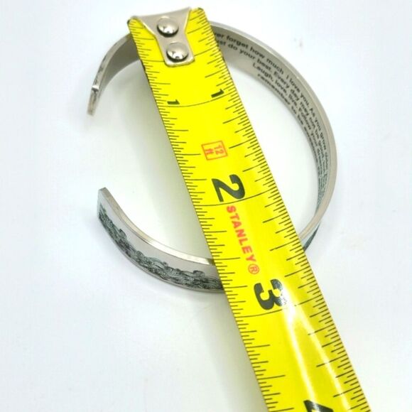 Silver Never Forget How Much I Love You Bangle Cuff Bracelet - Picture 4 of 4